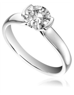 ANELLO SOLITARIO IN ORO BIANCO 18K CON DIAMANTE NATURALE CERTIFICATO DGC