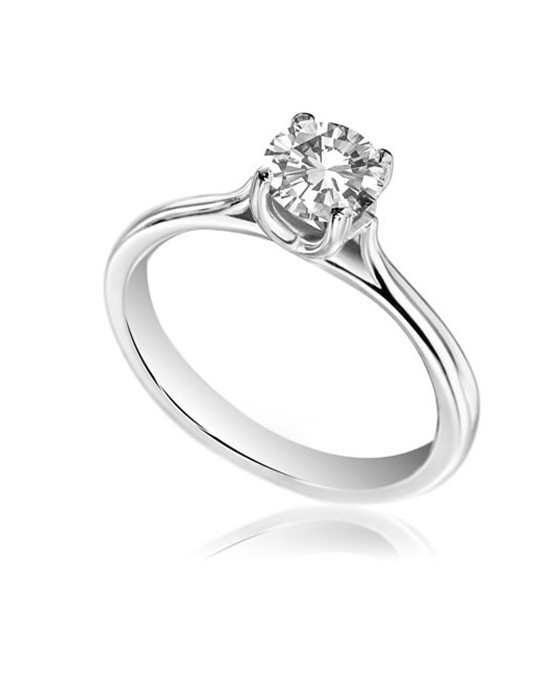 ANELLO SOLITARIO IN ORO BIANCO 18K CON DIAMANTE NATURALE CERTIFICATO DGC