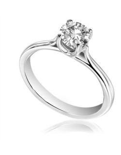 ANELLO SOLITARIO IN ORO BIANCO 18K CON DIAMANTE NATURALE CERTIFICATO DGC