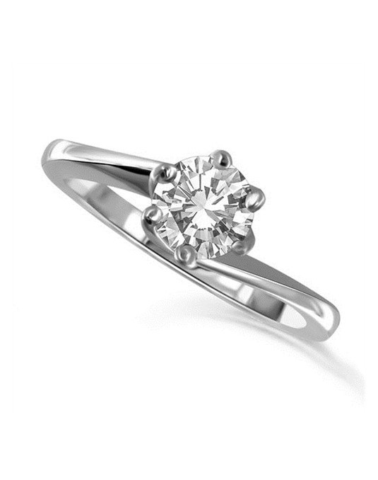 ANELLO SOLITARIO IN ORO BIANCO 18K CON DIAMANTE NATURALE CERTIFICATO DGC