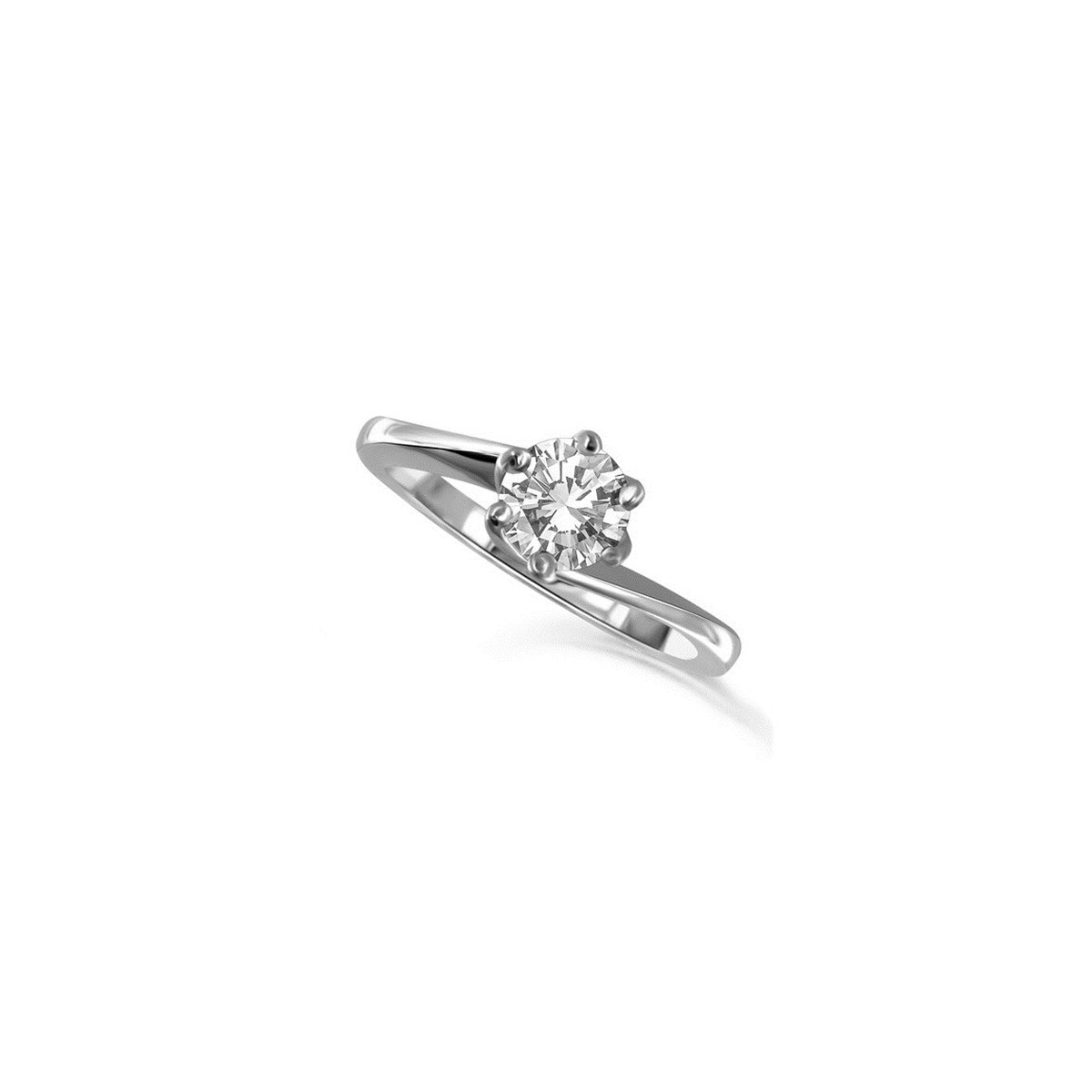 ANELLO SOLITARIO IN ORO BIANCO 18K CON DIAMANTE NATURALE CERTIFICATO DGC