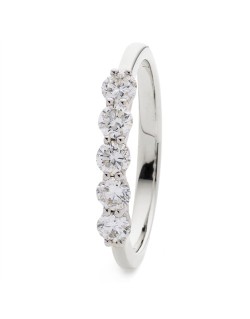 ANELLO RIVIERA IN ORO BIANCO 18K CON DIAMANTI NATURALI CERTIFICATI DGC