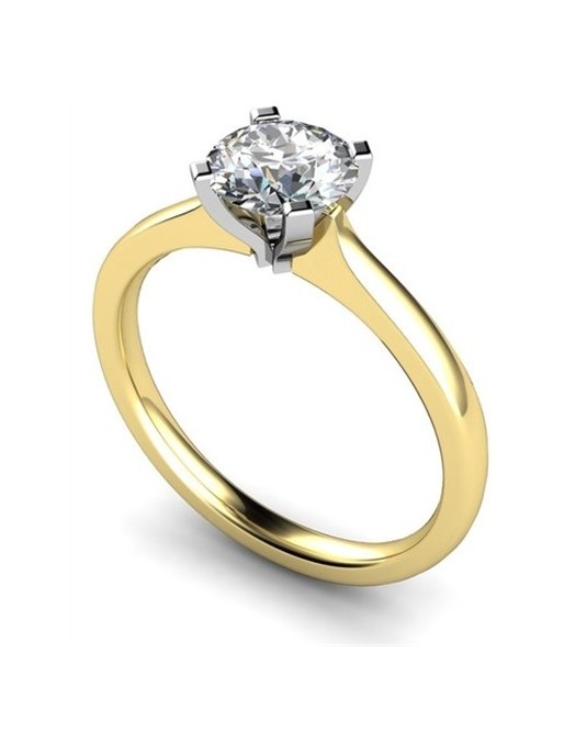 ANELLO SOLITARIO IN ORO GIALLO 18K CON DIAMANTE NATURALE CERTIFICATO DGC