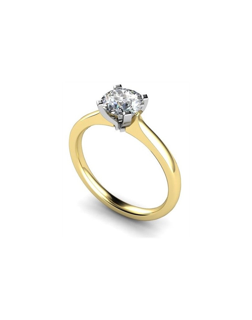 ANELLO SOLITARIO IN ORO GIALLO 18K CON DIAMANTE NATURALE CERTIFICATO DGC
