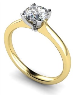 ANELLO SOLITARIO IN ORO GIALLO 18K CON DIAMANTE NATURALE CERTIFICATO DGC