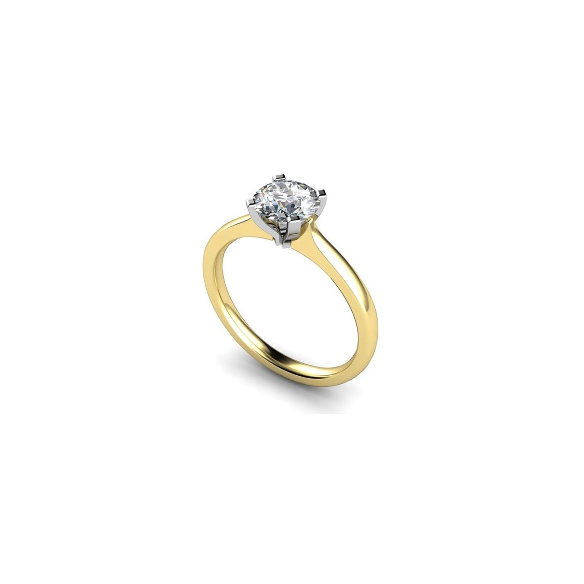 ANELLO SOLITARIO IN ORO GIALLO 18K CON DIAMANTE NATURALE CERTIFICATO DGC