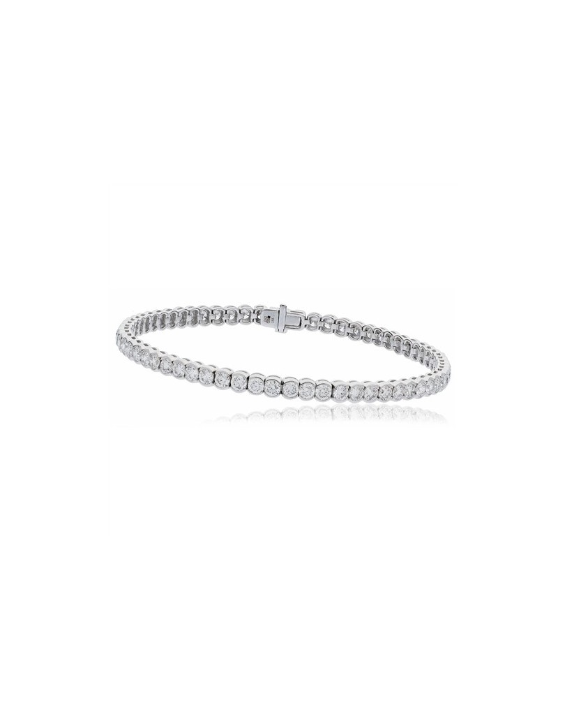 BRACCIALE TENNIS IN ORO BIANCO 18 K CON DIAMANTI NATURALI E VVS