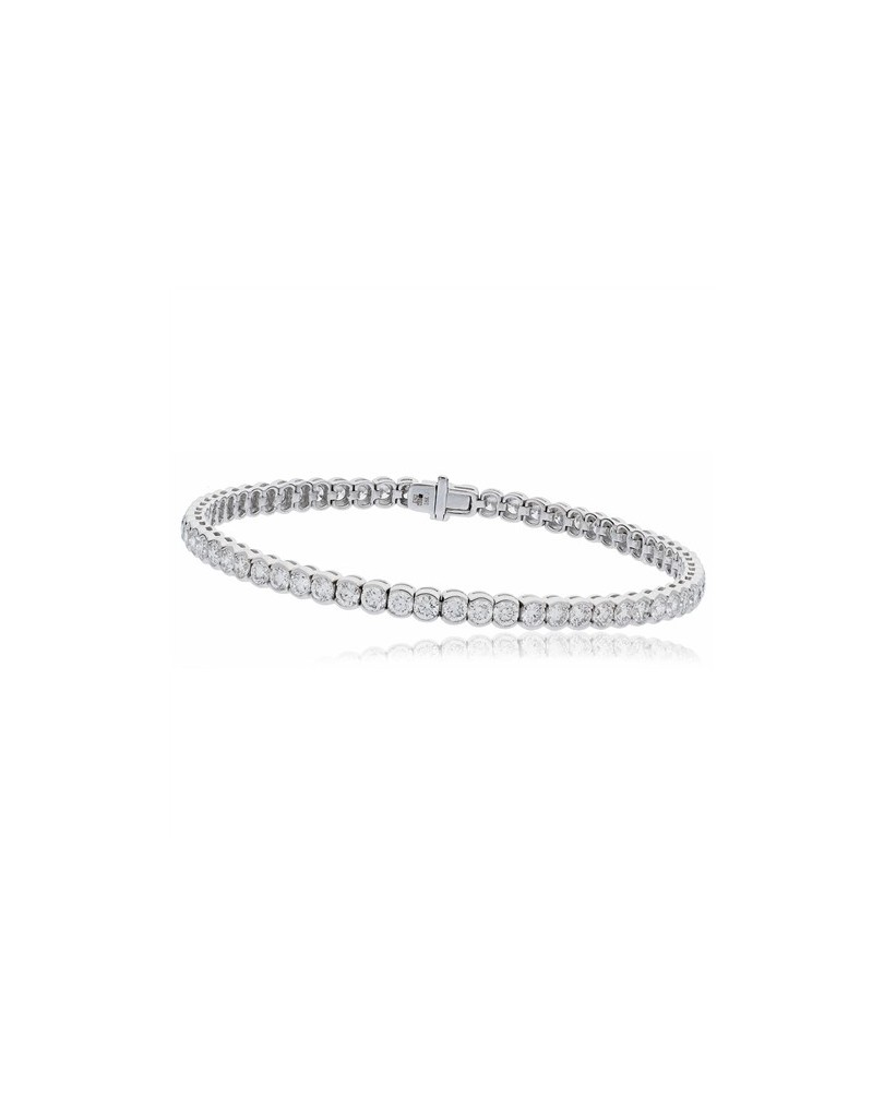 BRACCIALE TENNIS IN ORO BIANCO 18 K CON DIAMANTI NATURALI E VVS