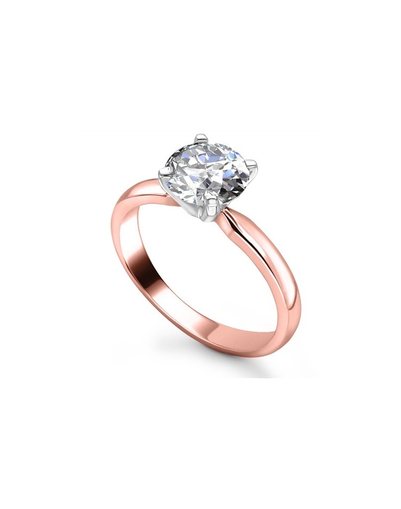 ANELLO DI MATRIMONIO IN ORO ROSA CON DIAMANTE CERTIFICATO