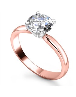 ANELLO DI MATRIMONIO IN ORO ROSA CON DIAMANTE CERTIFICATO