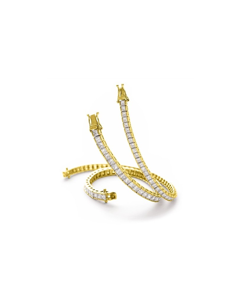 BRACCIALE TENNIS IN ORO GIALLO 18 K CON DIAMANTI NATURALI E VVS