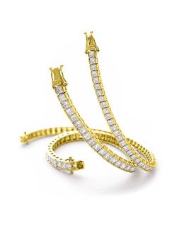 BRACCIALE TENNIS IN ORO GIALLO 18 K CON DIAMANTI NATURALI E VVS