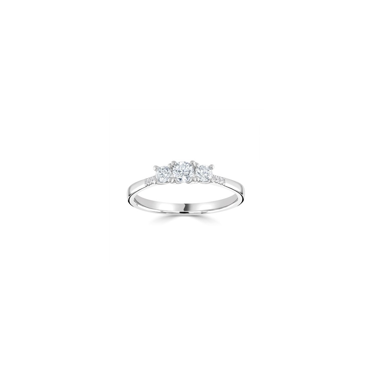 ANELLO TRILOGY IN ORO BIANCO 18K CON DIAMANTI NATURALI CERTIFICATI DGC