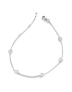 BRACCIALE CATENINA IN ORO BIANCO 18K CON DIAMANTI NATURALI E VVS