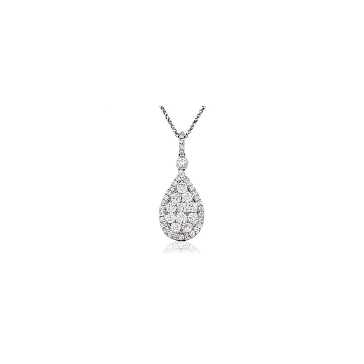 CIONDOLO FANTASIA IN ORO BIANCO 18K CON DIAMANTI NATURALI E VVS