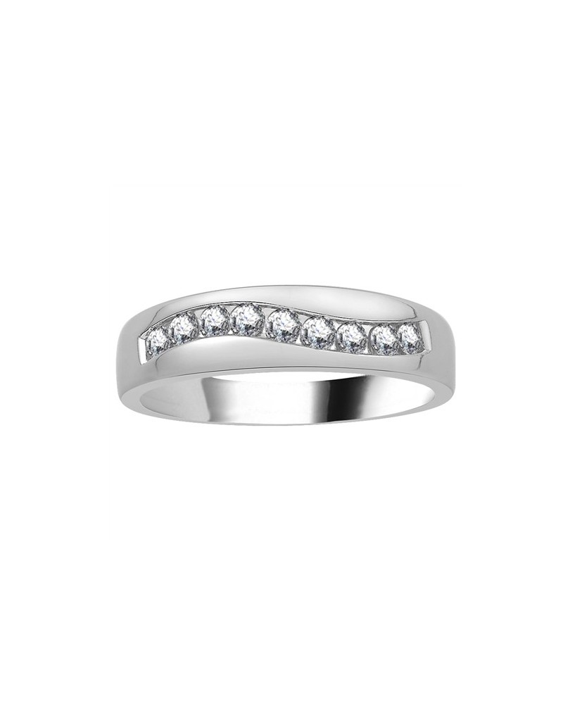 ANELLO DA UOMO IN ORO BIANCO 18K CON DIAMANTI NATURALI