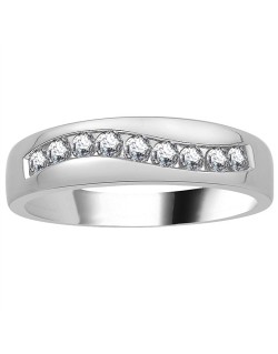 ANELLO DA UOMO IN ORO BIANCO 18K CON DIAMANTI NATURALI