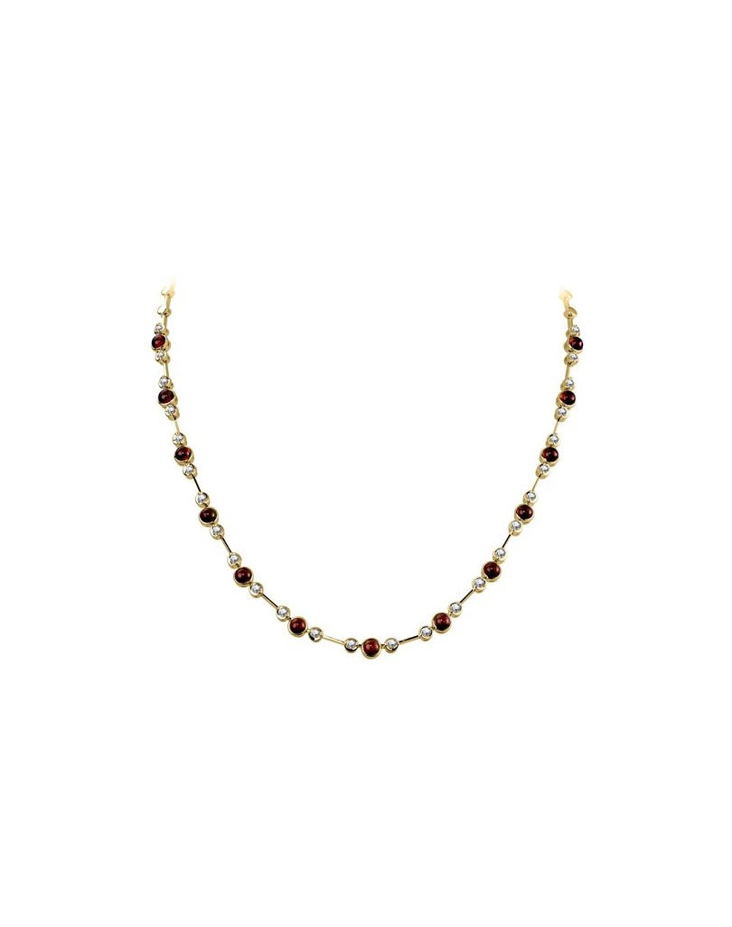 COLLIER IN ORO GIALLO CON RUBINI E DIAMANTI NATURALI CERTIFICATI