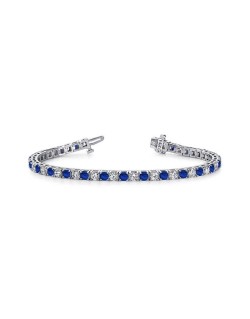 BRACCIALE TENNIS IN ORO BIANCO 18K CON ZAFFIRI E DIAMANTI