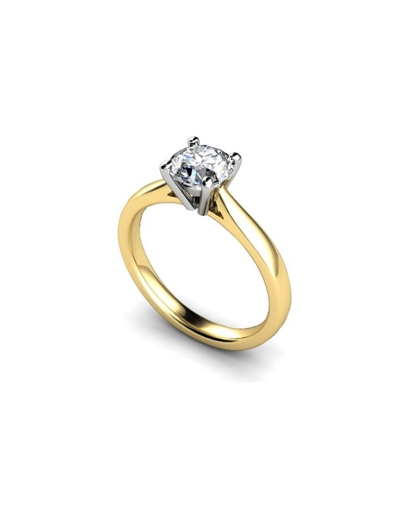 ANELLO SOLITARIO IN ORO GIALLO 18K CON DIAMANTE NATURALE CERTIFICATO DGC