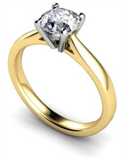 ANELLO SOLITARIO IN ORO GIALLO 18K CON DIAMANTE NATURALE CERTIFICATO DGC