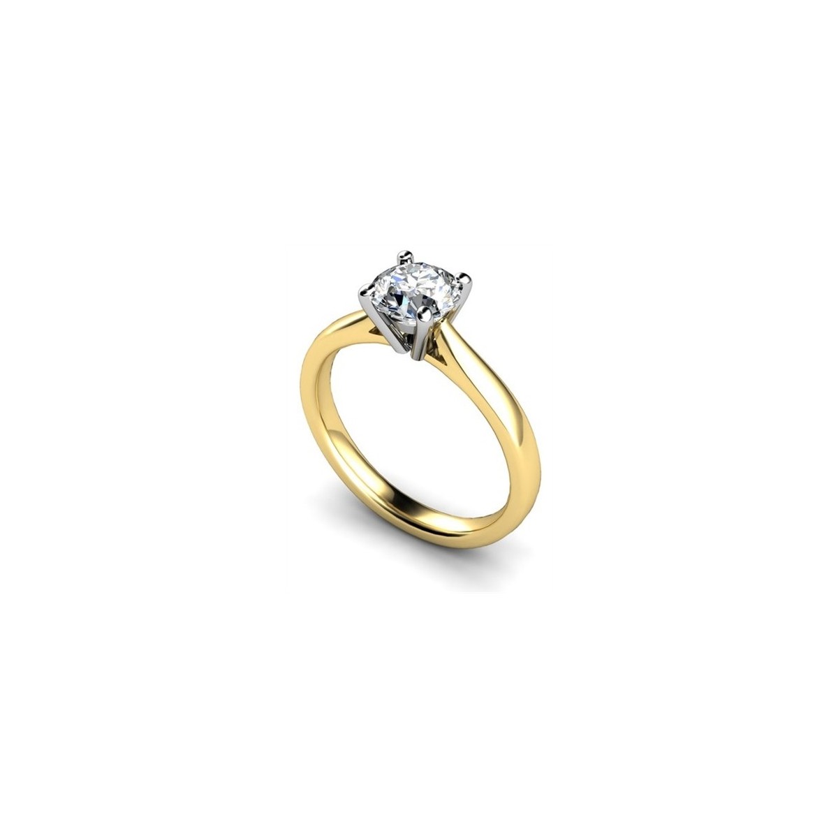 ANELLO SOLITARIO IN ORO GIALLO 18K CON DIAMANTE NATURALE CERTIFICATO DGC