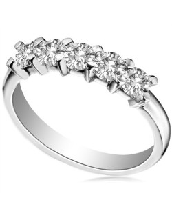 ANELLO RIVIERA IN ORO BIANCO 18K CON DIAMANTI NATURALI CERTIFICATI DGC
