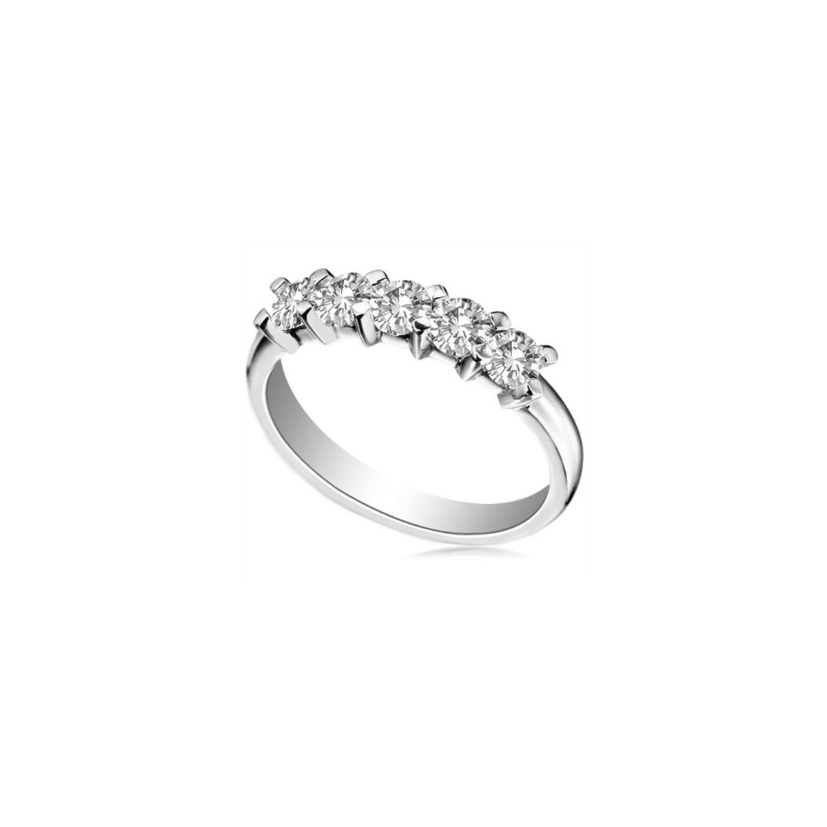 ANELLO RIVIERA IN ORO BIANCO 18K CON DIAMANTI NATURALI CERTIFICATI DGC