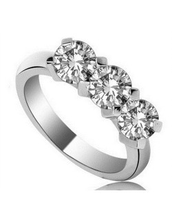 ANELLO TRILOGY IN ORO BIANCO 18K CON DIAMANTI NATURALI CERTIFICATI DGC