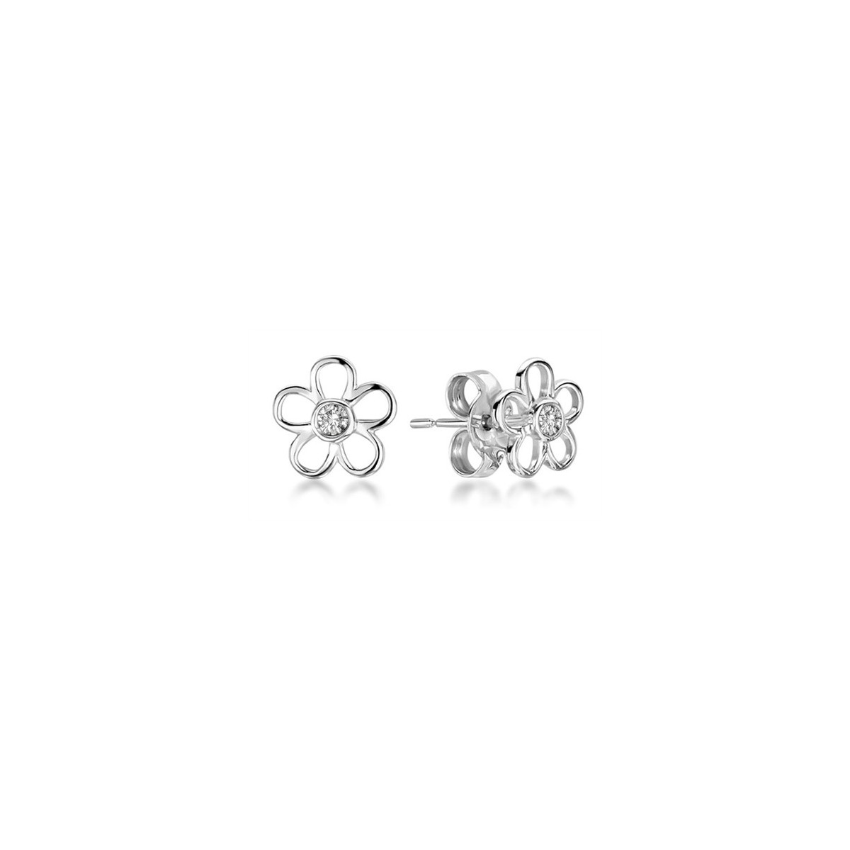 ORECCHINI FANTASIA IN ORO BIANCO 18K CON DIAMANTI