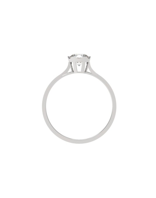 ANELLO DIAMANTE SOLITARIO IN ORO BIANCO 18K CON DIAMANTE NATURALE CERTIFICATO DGC