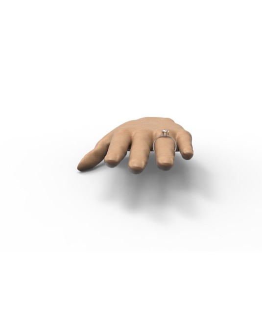 ANELLO DIAMANTE SOLITARIO IN ORO BIANCO 18K CON DIAMANTE NATURALE CERTIFICATO DGC