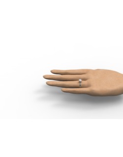 ANELLO DIAMANTE SOLITARIO IN ORO BIANCO 18K CON DIAMANTE NATURALE CERTIFICATO DGC