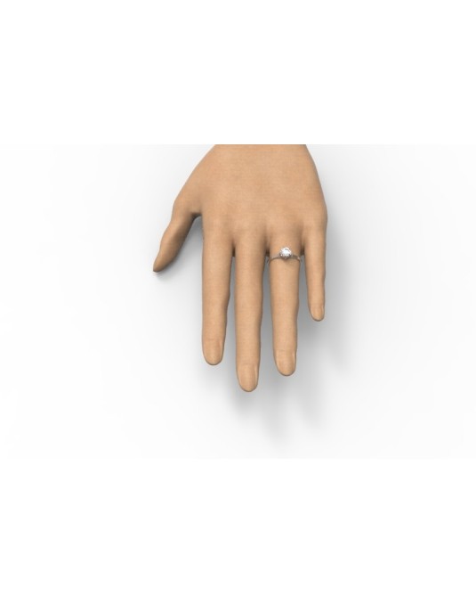 ANELLO DIAMANTE SOLITARIO IN ORO BIANCO 18K CON DIAMANTE NATURALE CERTIFICATO DGC