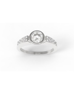 ANELLO DA FIDANZAMENTO IN ORO BIANCO 18K CON DIAMANTE NATURALE CERTIFICATO DGC