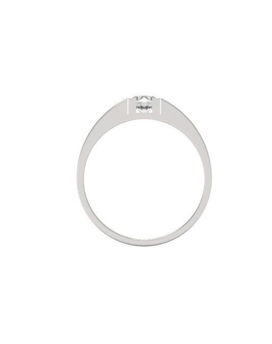 ANELLO DI MATRIMONIO IN ORO BIANCO 18K CON DIAMANTE NATURALE CERTIFICATO DGC