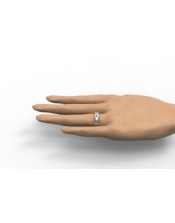 ANELLO DI MATRIMONIO IN ORO BIANCO 18K CON DIAMANTE NATURALE CERTIFICATO DGC