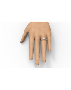 ANELLO DI MATRIMONIO IN ORO BIANCO 18K CON DIAMANTE NATURALE CERTIFICATO DGC