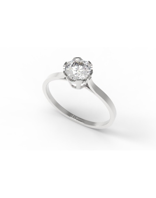 ANELLO MATRIMONIO IN ORO BIANCO 18K CON DIAMANTE NATURALE CERTIFICATO DGC
