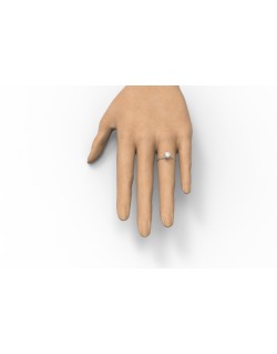 ANELLO SOLITARIO DIAMANTE IN ORO BIANCO 18K CON DIAMANTE NATURALE CERTIFICATO DGC