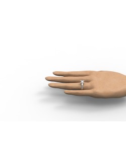 ANELLO DA MATRIMONIO IN ORO BIANCO 18K CON DIAMANTE NATURALE CERTIFICATO DGC