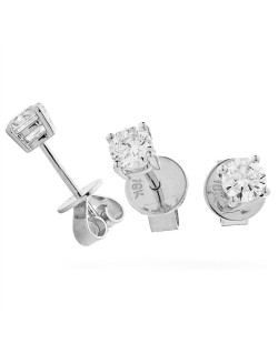 ORECCHINI PUNTO LUCE IN ORO BIANCO 18K CON DIAMANTI CERTIFICATI
