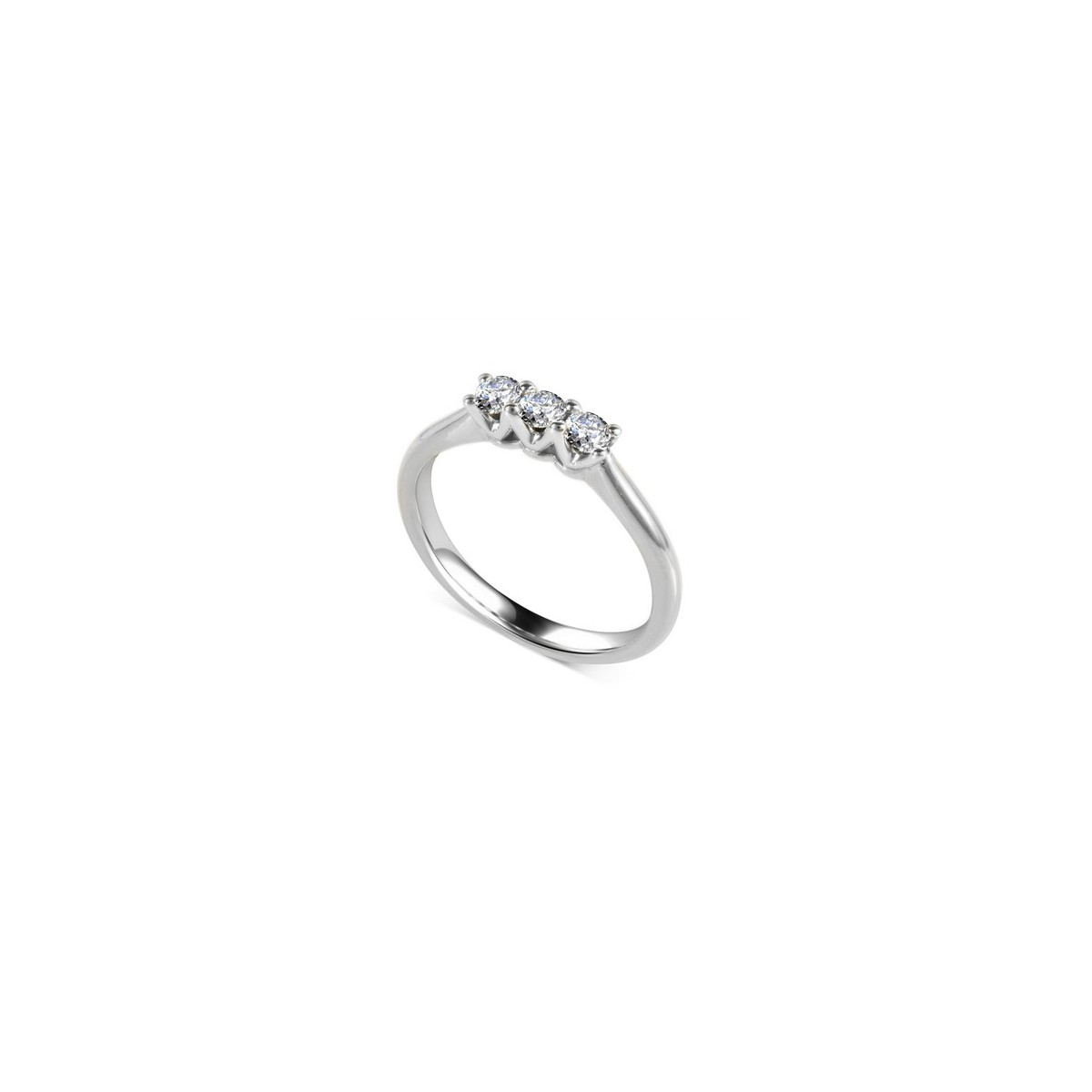 ANELLO TRILOGY IN ORO BIANCO 18K CON DIAMANTI NATURALI CERTIFICATI DGC