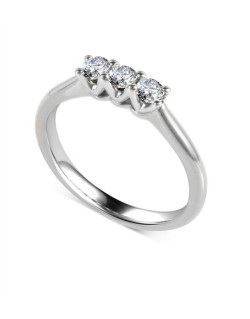 ANELLO TRILOGY IN ORO BIANCO 18K CON DIAMANTI NATURALI CERTIFICATI DGC