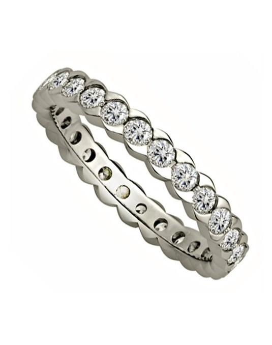 ANELLO ETERNITY IN ORO BIANCO 18K CON DIAMANTI NATURALI CERTIFICATI DGC