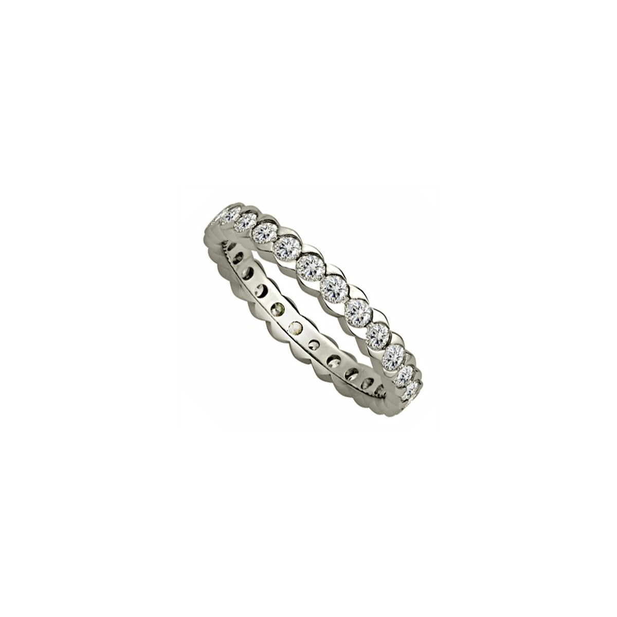 ANELLO ETERNITY IN ORO BIANCO 18K CON DIAMANTI NATURALI CERTIFICATI DGC