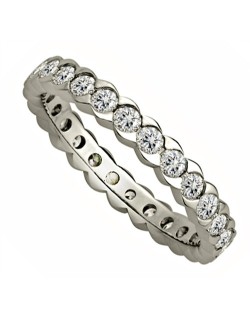 ANELLO ETERNITY IN ORO BIANCO 18K CON DIAMANTI NATURALI CERTIFICATI DGC