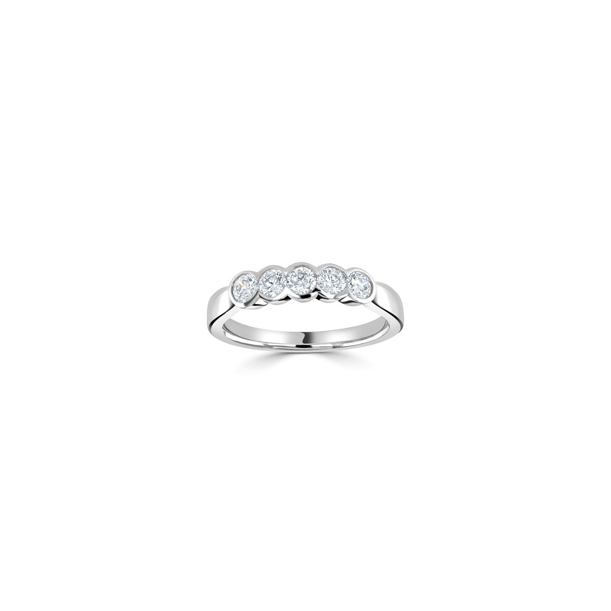 ANELLO RIVIERA IN ORO BIANCO 18K CON DIAMANTI NATURALI CERTIFICATI DGC