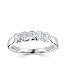 ANELLO RIVIERA IN ORO BIANCO 18K CON DIAMANTI NATURALI CERTIFICATI DGC
