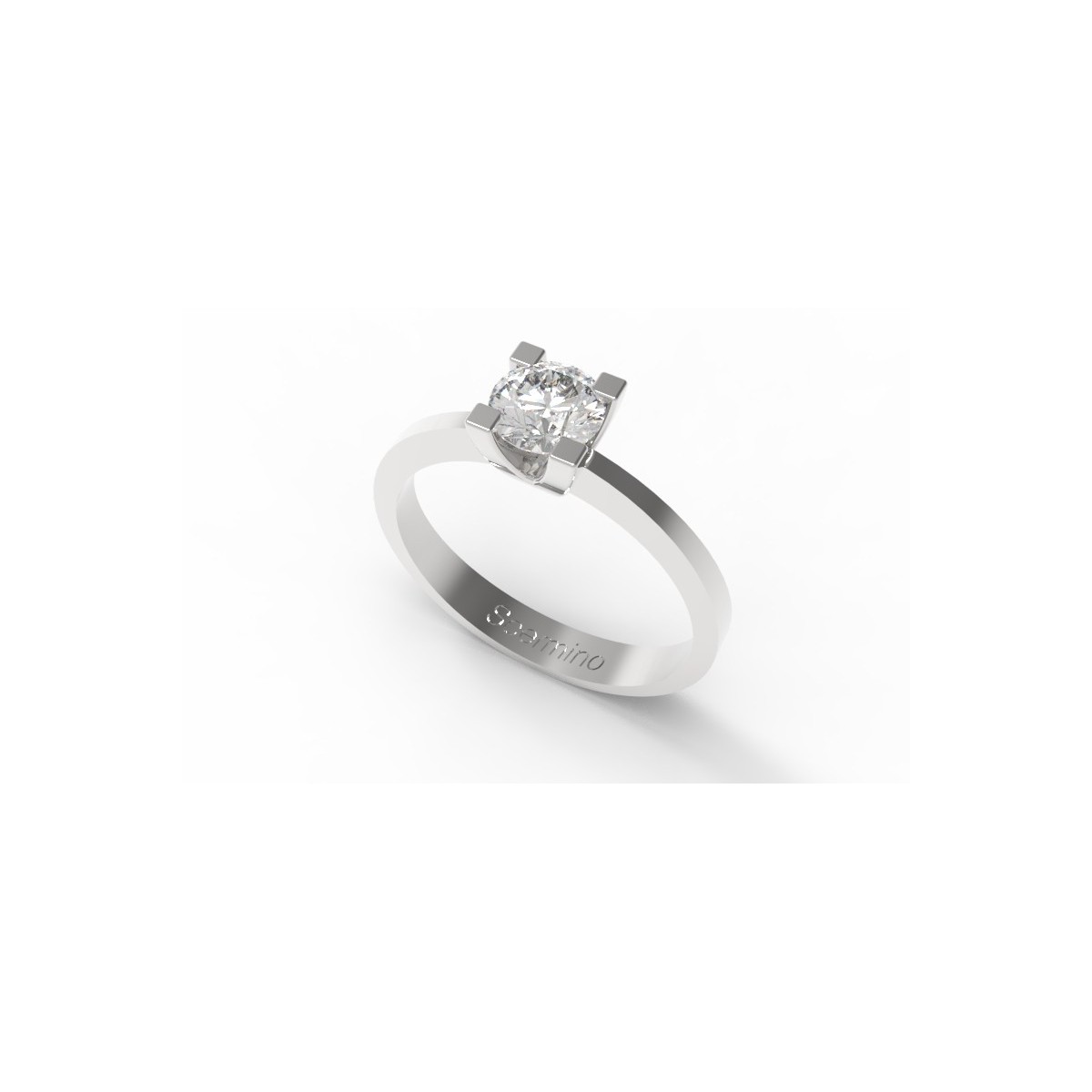 ANELLO DI FIDANZAMENTO DIAMANTE IN ORO BIANCO 18K CON DIAMANTE NATURALE CERTIFICATO DGC